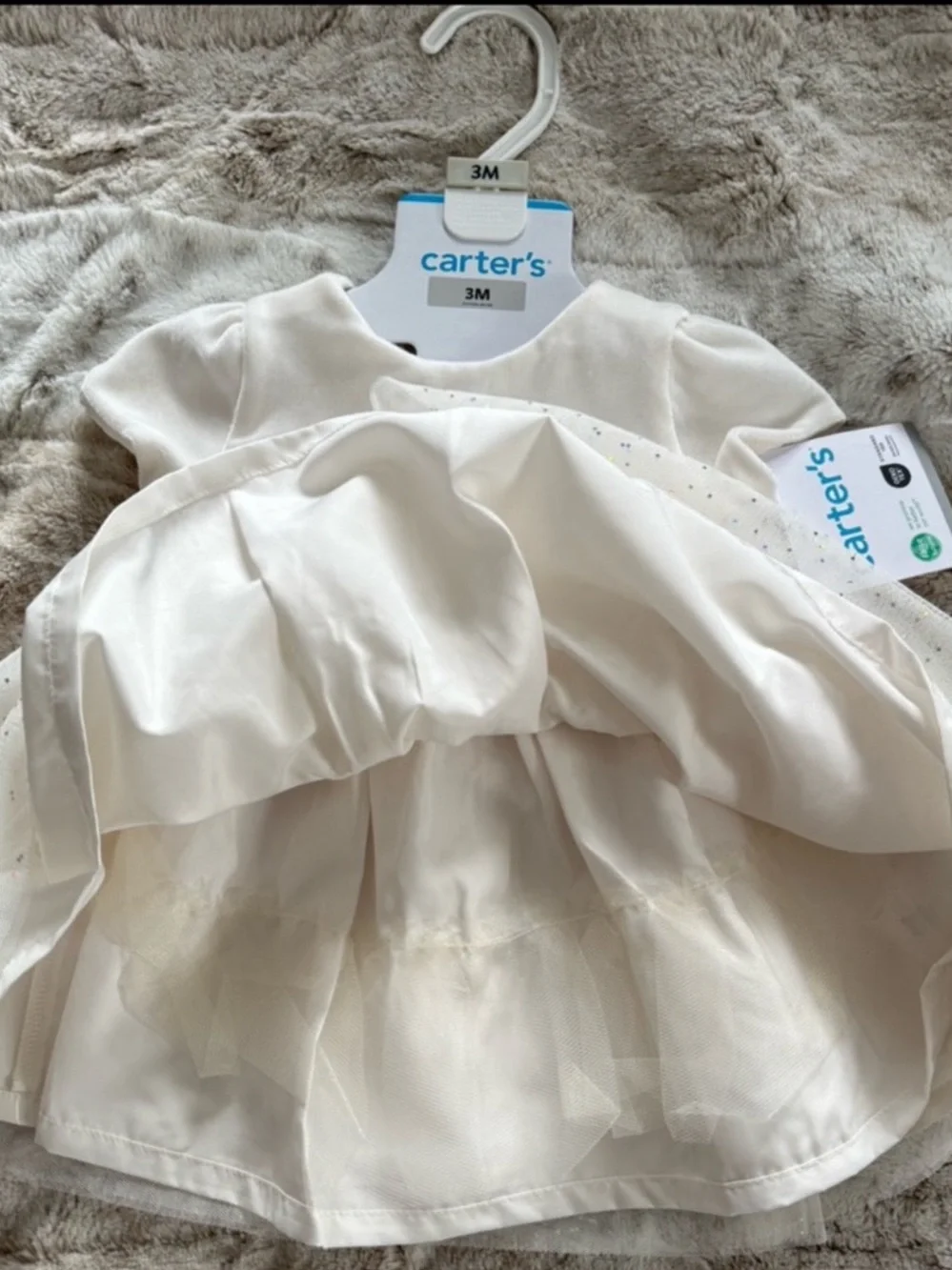 NWT Carter's Infant Velour Sparkle Tulle Dress